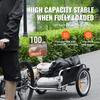 SucceBuy 100 Lbs Bike Cargo Trailer Foldable Bicycle Wagon Storage Cart with 16" Wheels & Reflectors Fits 22"-28" Bike Wheels