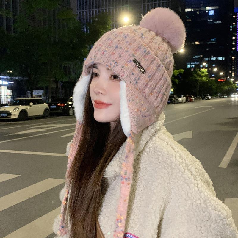 Женская флисовая зимняя шапка со съемными ушками и помпоном - Эластичная затягивающаяся кулиска, Для активного отдыха в холодную погоду