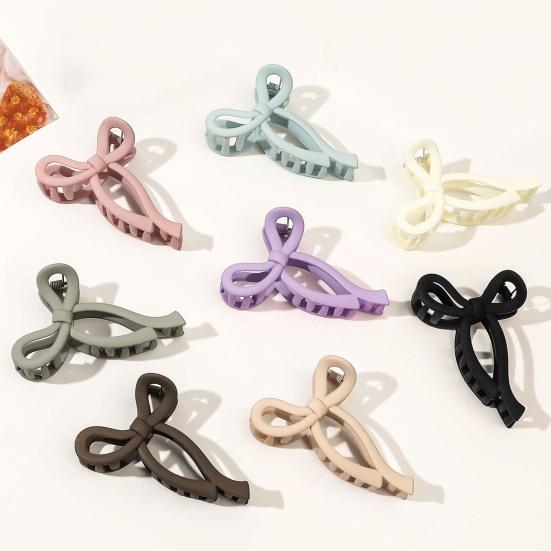 Зажим для волос с бантом, крепкий захват, аккуратно удерживает волосы, зажим для волос, аксессуар для волос, зажим-коготь из пластика, металлическая пружина, большая заколка для волос для путешествий, душа, работы