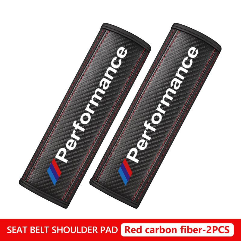 BBKL3 Car Seat Belt Shoulder Pads Leather Wear-Resistant Driving Interior For BMW Performance M M3 M5 iX5 iX6 E60 E61 E62 E70 E71