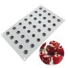 Silica Gel French Mousse Cake Mold, 3D Bakery Artisan Handmade Chocolate Soap Candle Mold, 35-Cavity Cherry