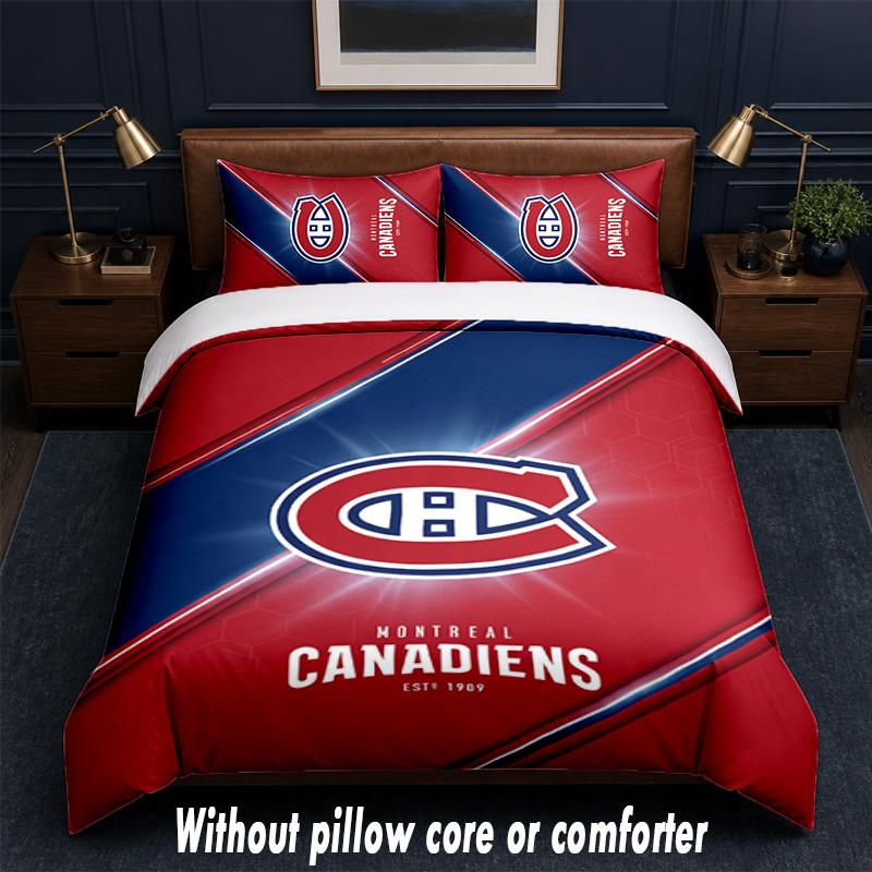 Montreal Canadiens Design Bed Bedding Set 1 Duvet Cover + 2 Pillowcases Soft Breathable Household Bed Linens