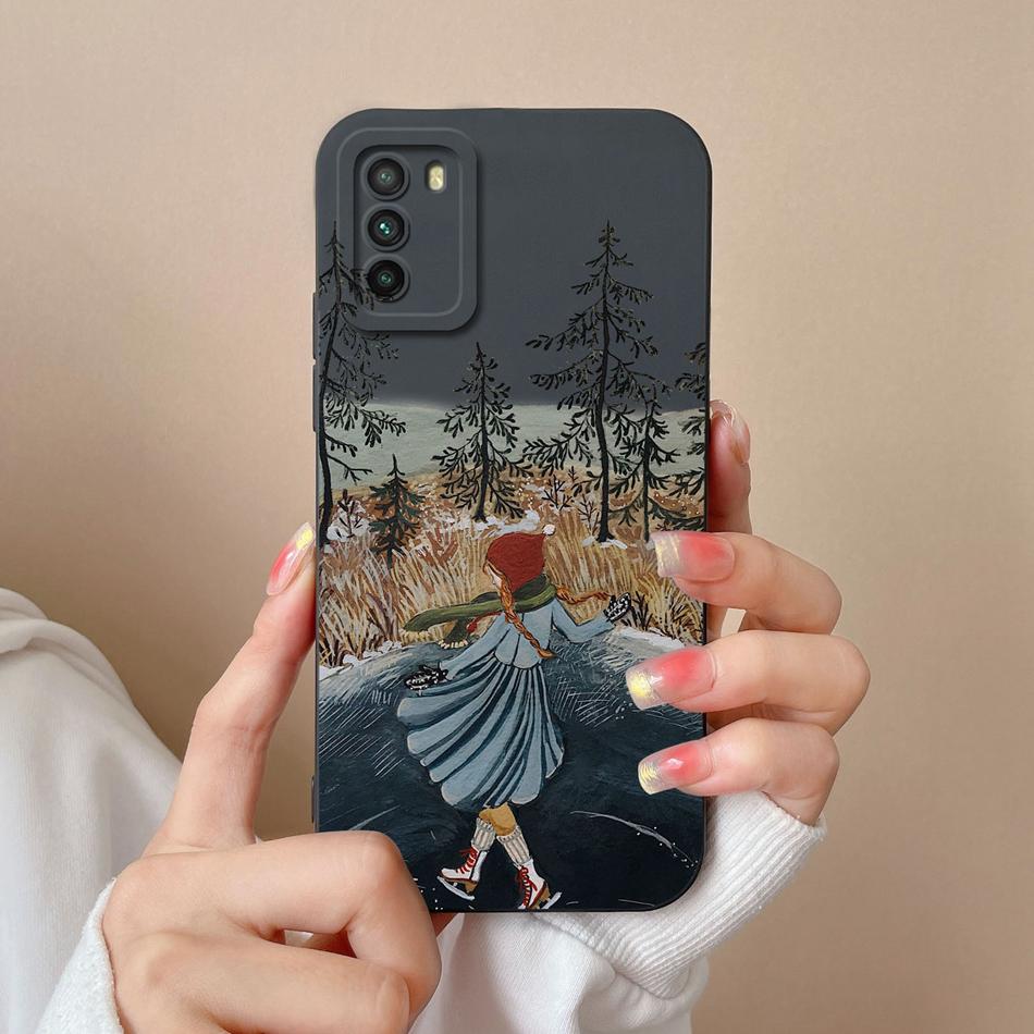 For Poco M3 Pro Case Cartoon Soft Liquid Silicone Full Coverage Anti Drop Phone Shell For Xiaomi Poco M 3 Pro M3Pro Bumper Funda