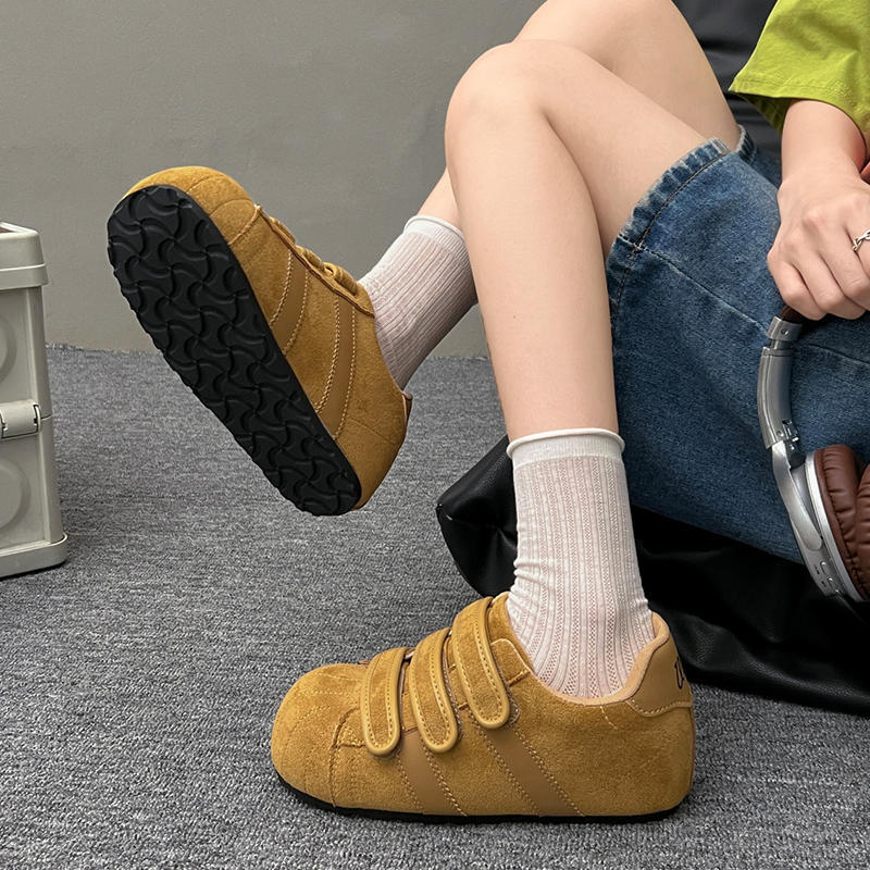 Уродливо-милые туфли-липучки с большой головой, женские, осенние новинки, с внутренней высотой 5 см, ретро, универсальные, немецкие тренировочные туфли, повседневные кеды