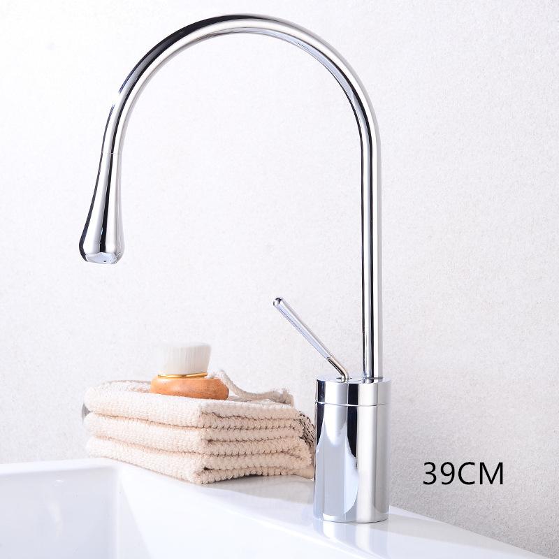 Матовый золотой медный светильник, роскошная раковина, вращающаяся раковина, кран для горячей и холодной воды для ванной комнаты