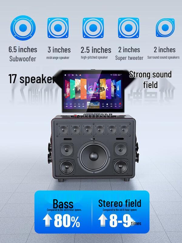 SANSUI Portable KTV Speaker System with Display