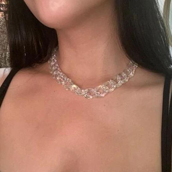 Stylish Ladies Necklace Exquisite Resin Clear