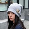 Pullover Cap Women's Warm Autumn Winter Cap Knitted Pile Cap Wind-proof Cold-proof Ear Protection Hats