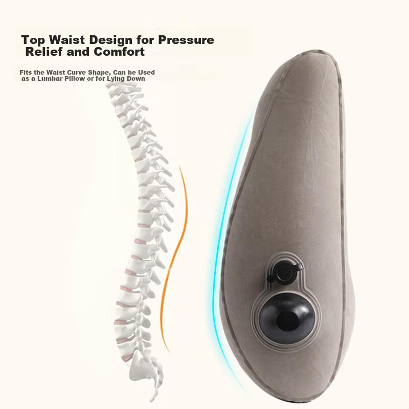 Etravel Push-In Inflatable Lumbar Pillow for Outdoor Travel, Office Chair, Long Sitting, Back Support, Car Cushion And Waist Protectio