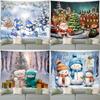 Christmas Cute Snowman Christmas Tree Tapestry Bedroom Living Room Home Christmas Decoration