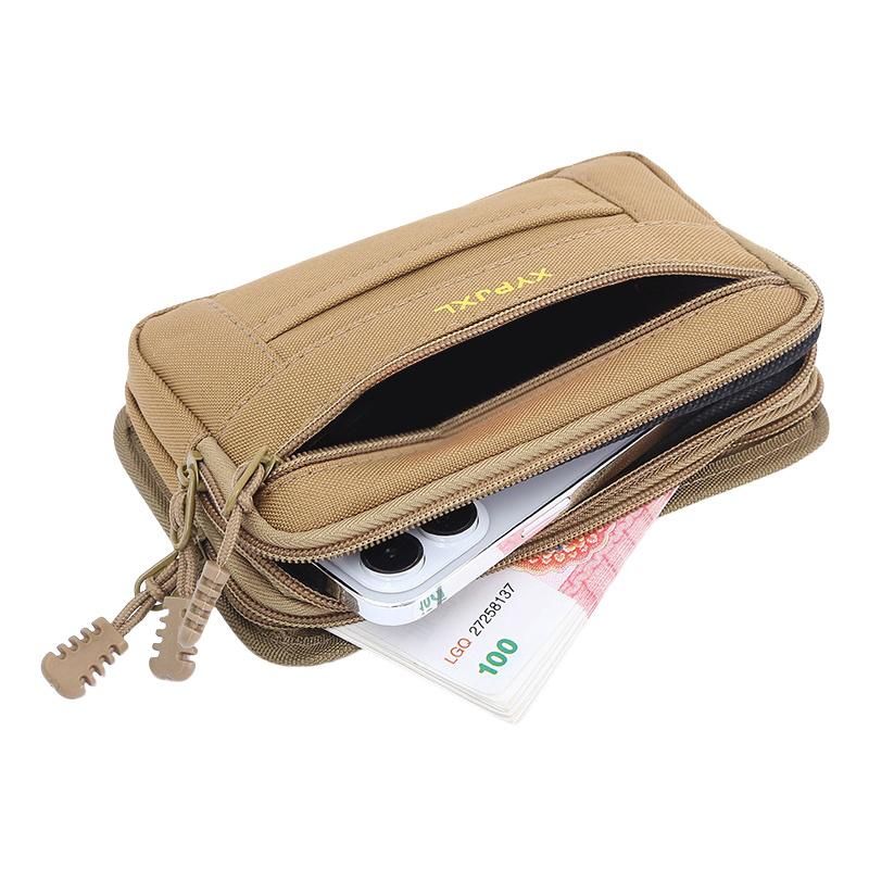 Men Canvas Mobile Phone Purse Small Square Belt Bags Multi-Compartment Fanny Wallet Pouch Mountaineering Bag Christmas Gifts