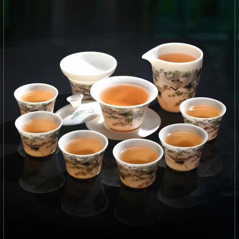 Sheep Fat Jade Ceramic Kung Fu Tea Set
