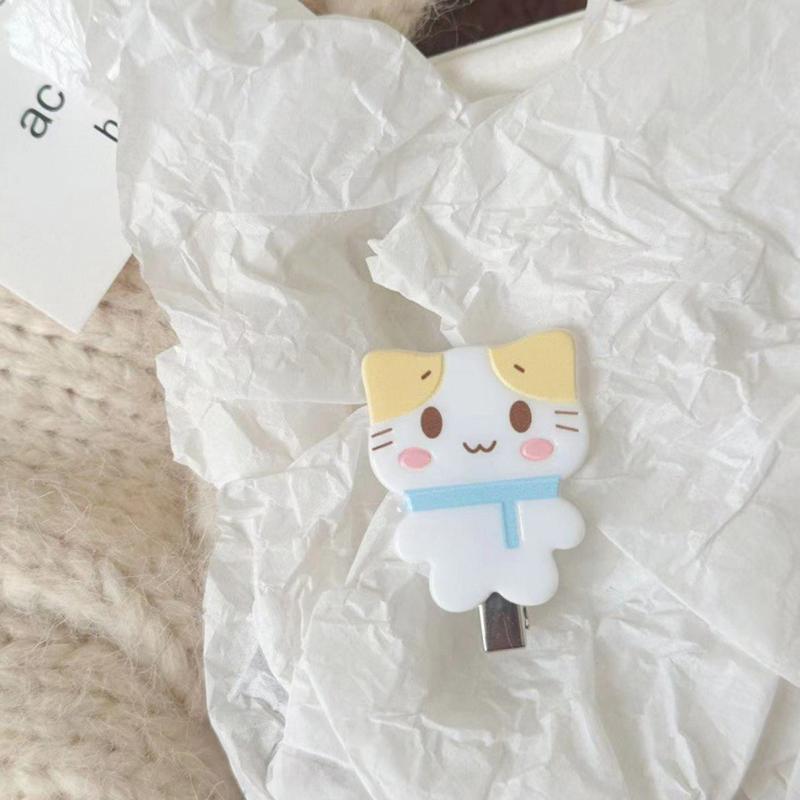 2 шт., заколка для волос с изображением кота Fuwa Nyanko, каваи, заколка для волос, милые зажимы Bb, заколки с милыми животными, зажим в виде утконоса, аксессуары для волос