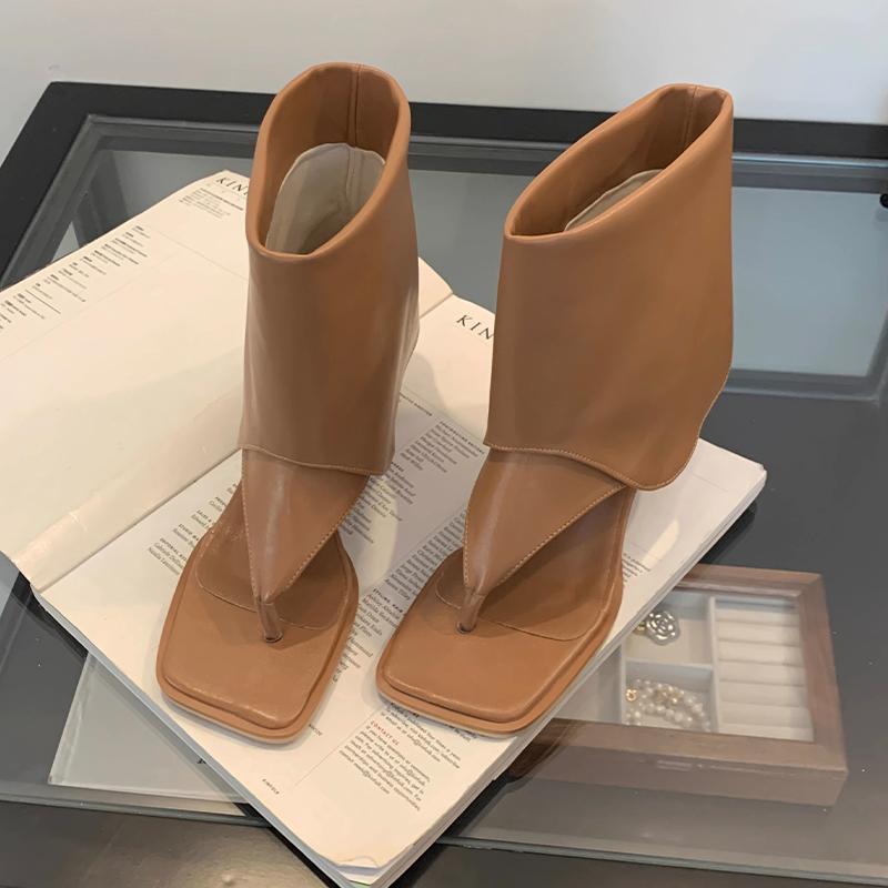 Женские босоножки на щиколотке, туфли на высоком каблуке с зажимом для пальца, дизайнерские летние туфли-лодочки для платья, 2025, новые массивные крутые ботинки De Mujer Zapatos