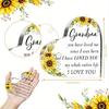 Nana/Grammy Gifts: Sunflower Acrylic Heart Sign – Grandma Birthday/Christmas (from Grandchildren).