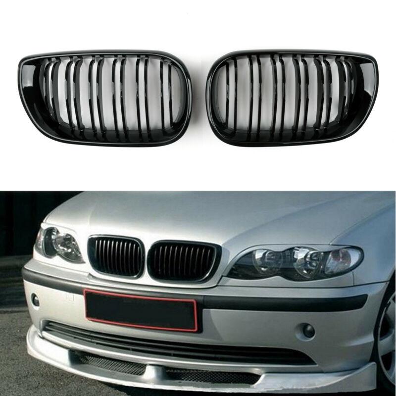 Передняя глянцевая черная решетка радиатора (почки) Cover Для BMW E46 3 серии 4 двери 2002-2005