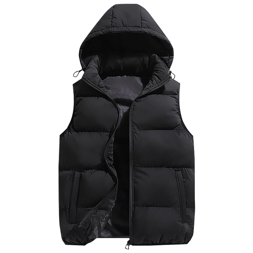 Men's Down-Filled Vest Winter Insulated Outdoor Vest Thickened Sleeveless Jacket