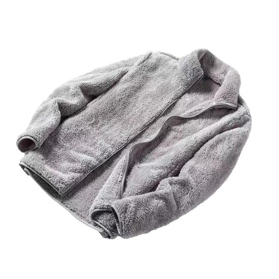 Женская пушистая флисовая куртка с длинными рукавами на молнии, шерпа-пальто, мягкая куртка с воротником-стойкой, осенняя верхняя одежда с карманами