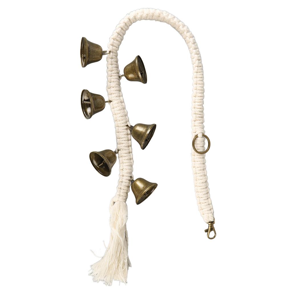 Подвесной хлопковый веревочный колокольчик для куклы, дрессировочные колокольчики для собак, ручная вязка, подвесной колокольчик для куклы, бронзовый