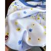 Floral Printed Silk Like Square Scarf For Women Elegant Summer Sun Protection