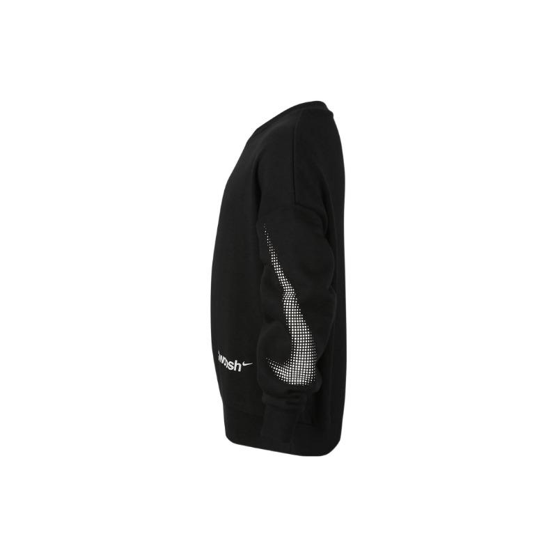 Nike Толстовка с принтом логотипа-буквы, с круглым вырезом, пуловер, детские топы, черный FD0150-010