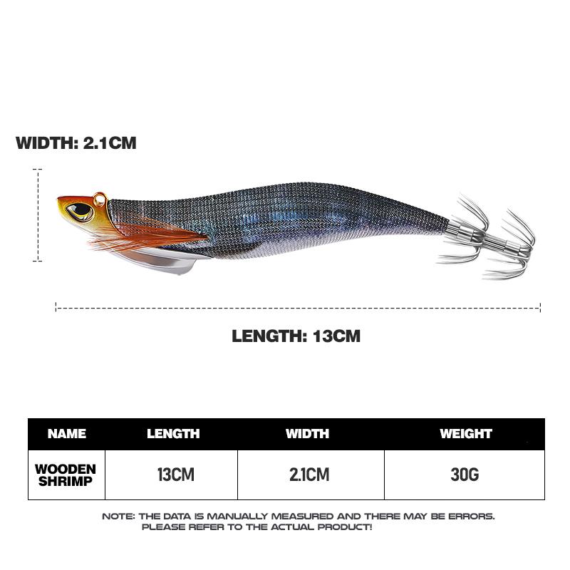 Oem 13cm 30g Luminous Fishing Hooks Shrimp Lures Squid Hook 5 Colors Shrimp Lure Octopus Fishing Hook With Lead Sinkers Baits