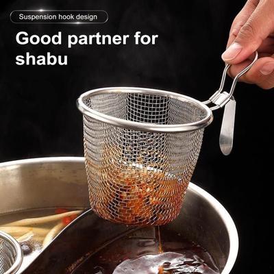 Пищевой дуршлаг из нержавеющей стали, мелкая проволочная сетка, ложка с прорезями, воронка, горячий