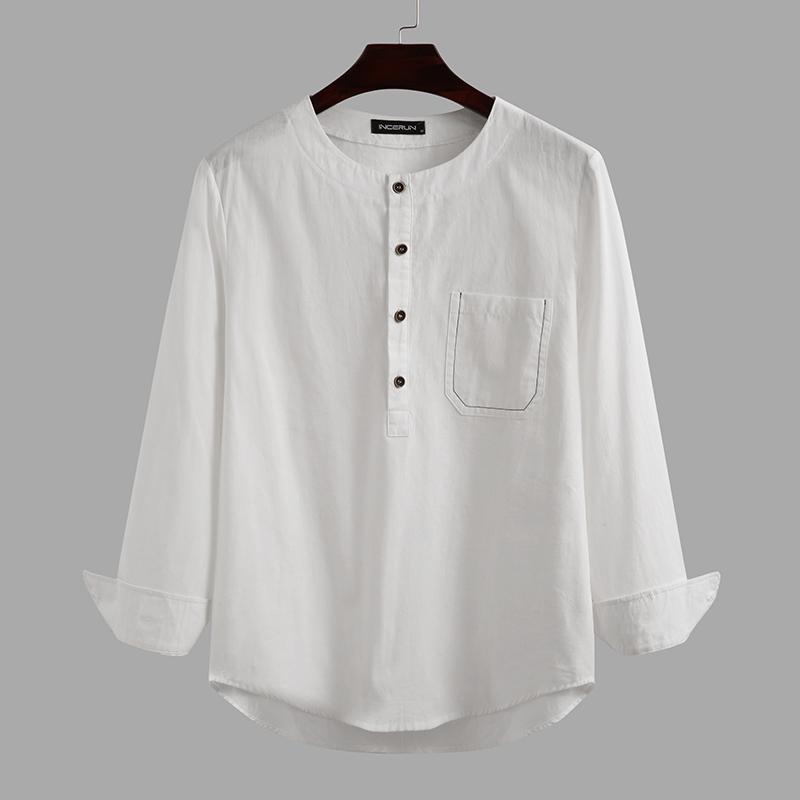 Мужская рубашка из хлопка с длинным рукавом