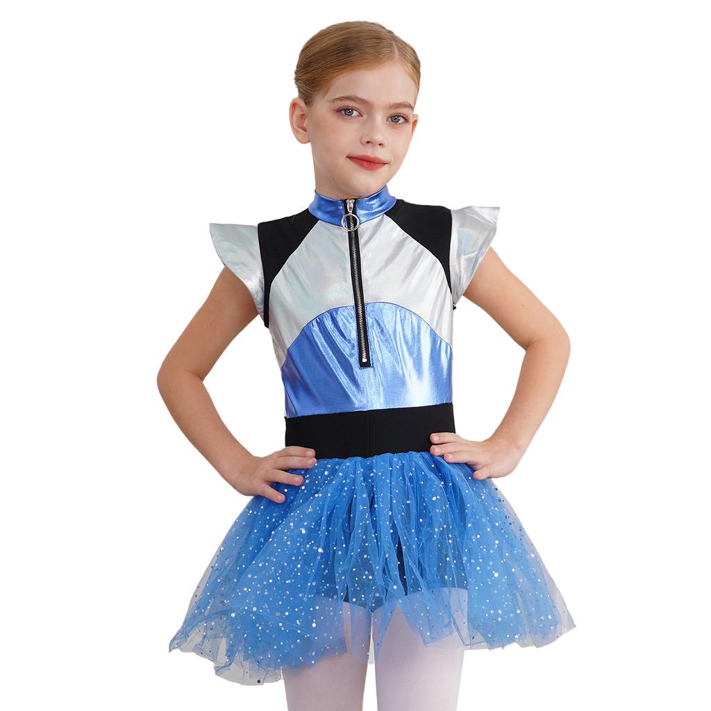 Детский карнавальный костюм «Чужой» для девочек, платье Черлидинга, блестящее платье-пачка с блестками, платье-пачка на Хэллоуин, костюм для выступлений