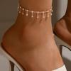Rhinestones Tassel Anklets for Women Summer Beach Accessories Bohemia Bracelet On Foot Fashion Simple Jewelry