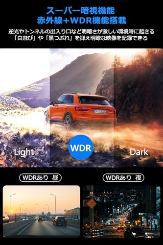 Видеорегистратор, передняя и задняя камеры [1440P full HD, передовой сенсор IMX335], сверхширокий угол обзора 170 градусов, ИК-подсветка для ночной съемки, com