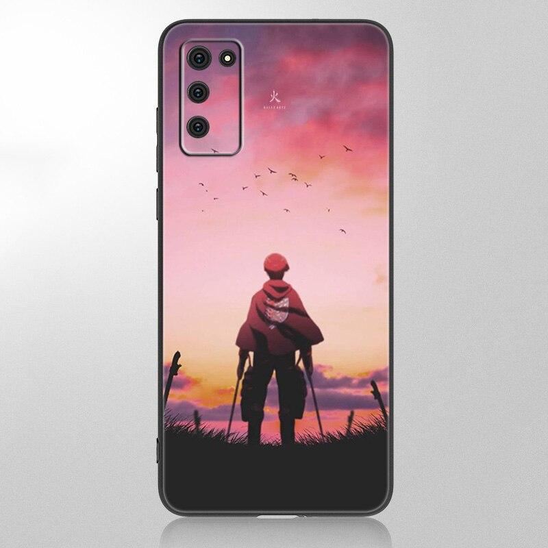 Чехол с изображением аниме «Атака Титанов» для Samsung Galaxy A12 A02S A22 A32 A52 A72 A71 A51 A41 A31 A21 A11 A50 A70 A10S A20S, черный чехол