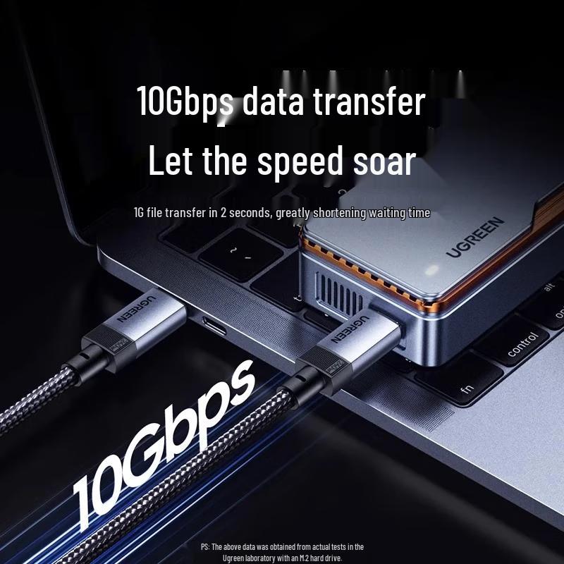 Ugreen L701 Двухпортовый Type-C PD240W 10 Гбит/с Плетеный кабель для передачи данных