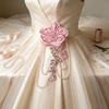 Hand Sewn Crystal Tassel Cloth Handmade Flower Fashion Trimming Fabric Flower  Garment Decoration