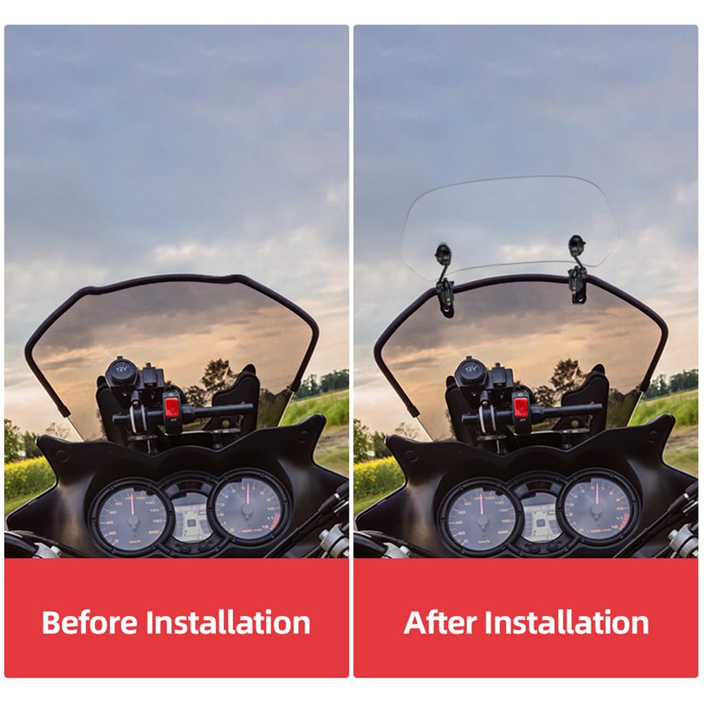 Motorcycle Windshield Windscreen Wind Screen Deflector Air Wind Spoiler Windproof Protector Universal Fit Easy Installs