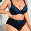 European and American Fat Girls Large Size Pattern Adjustment Sexy Gathered Comfortable Push-up Underwear Bra Set