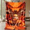 Naruto Uzumaki Printed Flannel Blanket Skin Friendly Warm Decorative Throw for Indoor Couch Bed Daily Use