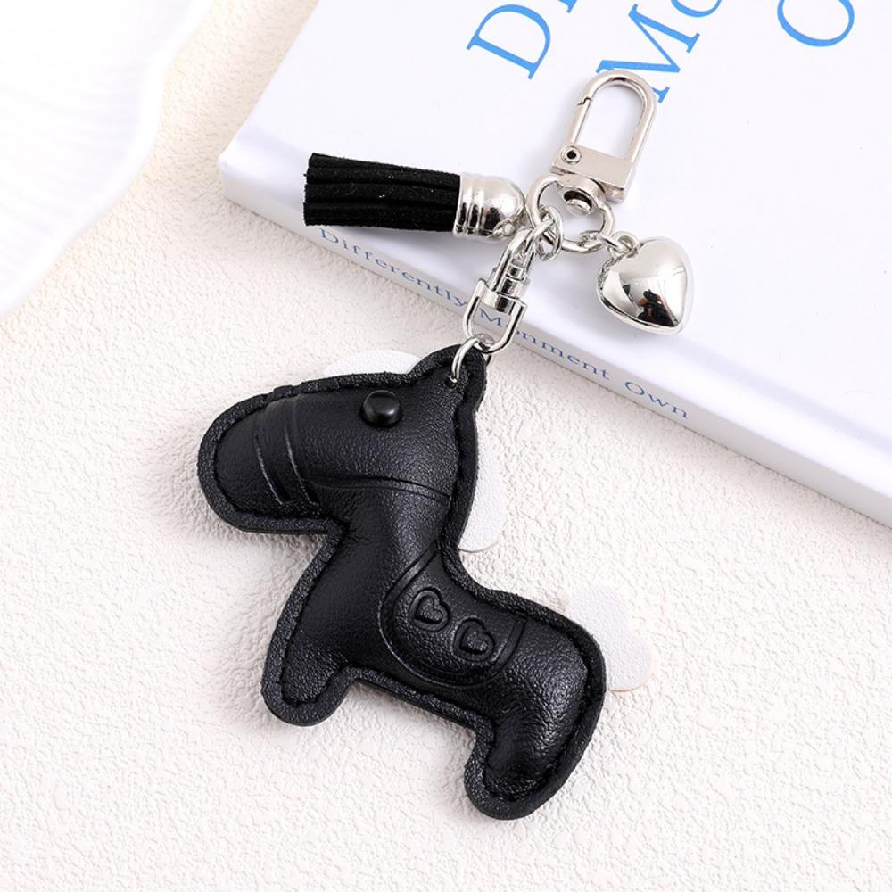 Cartoon Pu Leather Horse Key Chain Heart Zodiac Pony Bag Hanging  Year of The Horse