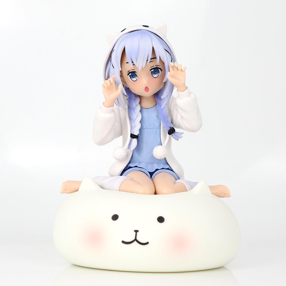 Delightful Sitting Kyoko Chino Pvc Figure With Colorful Pajamas For Anime Fans