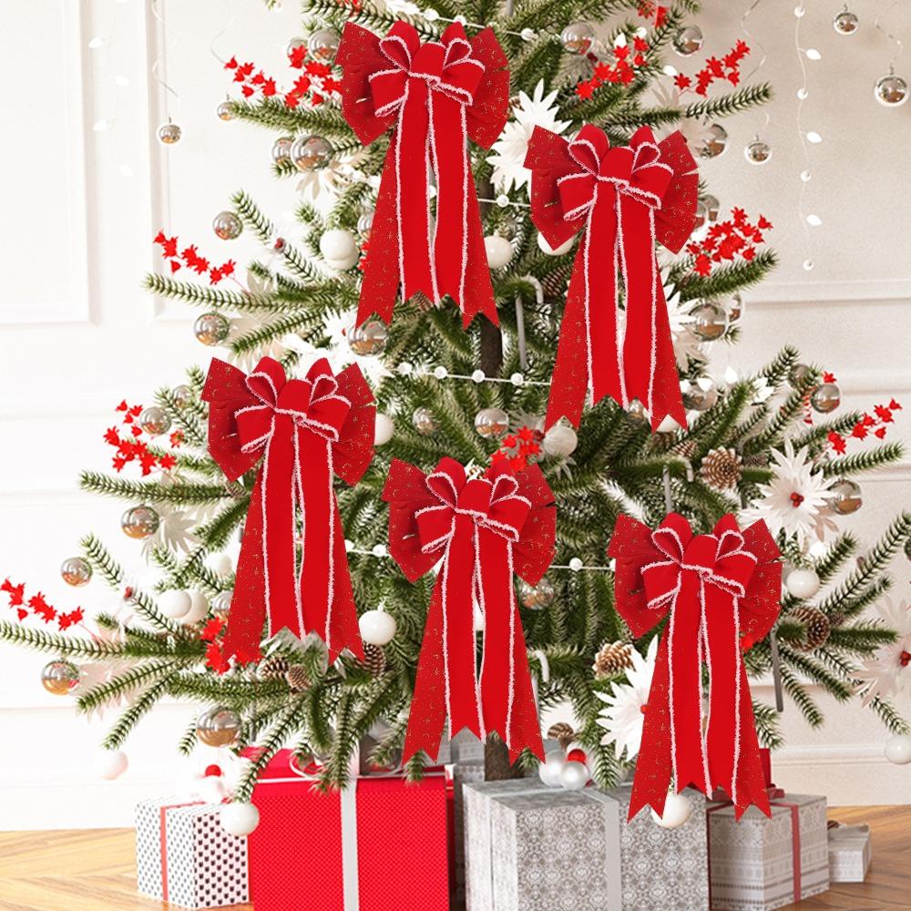 Large Size Christmas Wreath Bow Multiple Styles Present Ribbon Knot  New Year