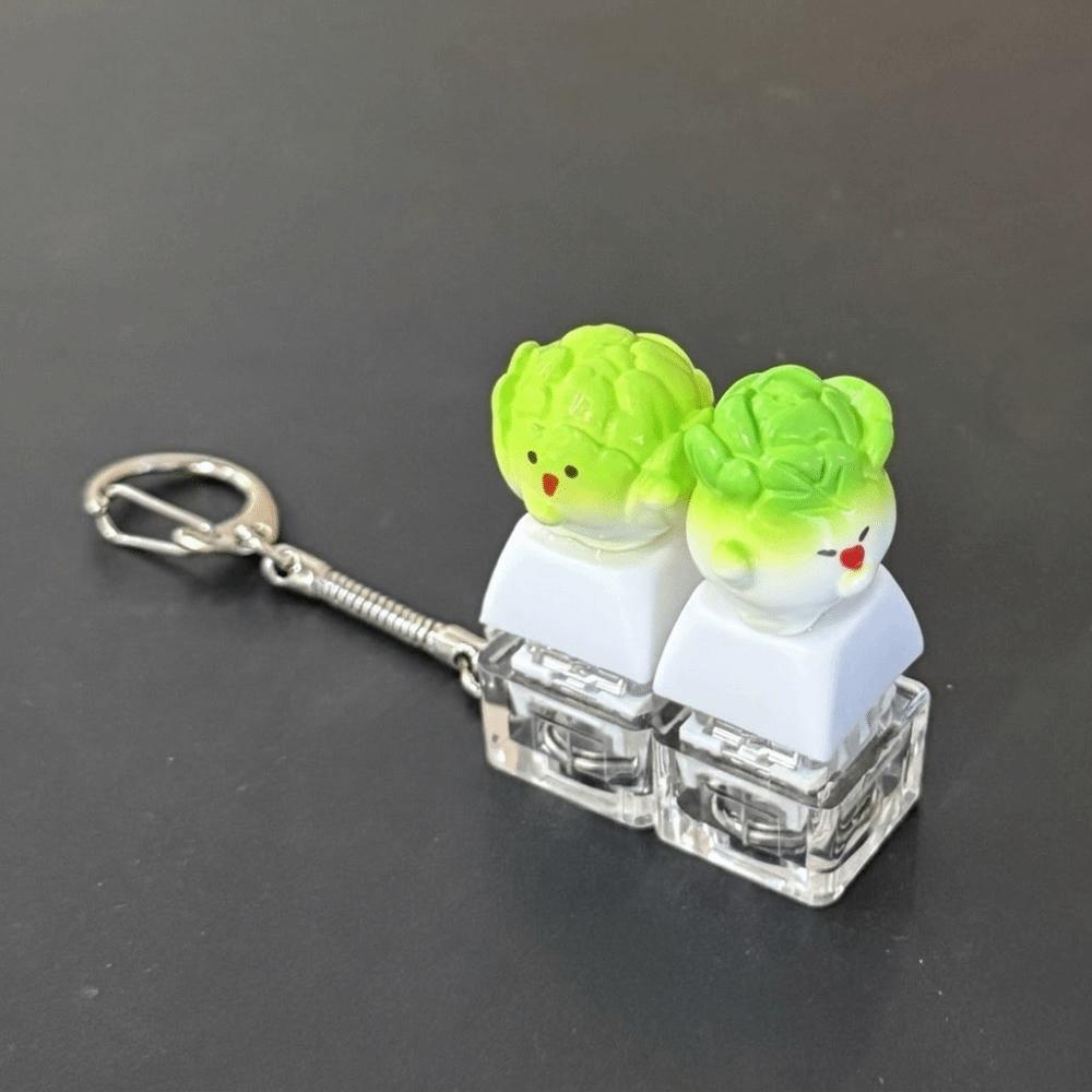 Funny Vegetable Clicker Keychain Plastic Mini Keyboard Pendant Hanging Charm