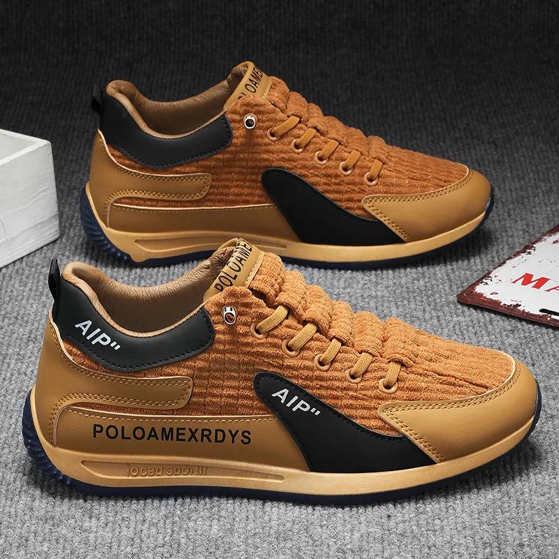Men's Sneakers Lace-up Sports Running Shoes for Men  Designer Breathable Sneakers Casual Corduroy Sneakers Zapatillas Hombre