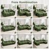 3-Seat U-Shaped Cloud Sofa, Including Mobile Ottoman and 2 Cushions, Fine Quilted Design, Thick Seat Cushions, Suitable for Living Room, Green