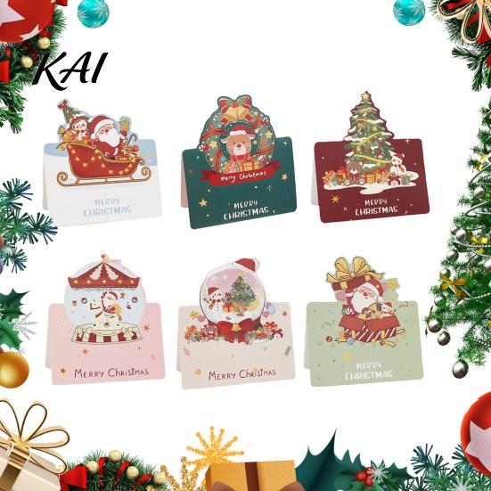 Holiday Greeting Cards 10 Pcs 3D Christmas Card, Cute Tree Santa Snowman Eve Party Favors Wreath Design for Festive Messages, Wishes Claus