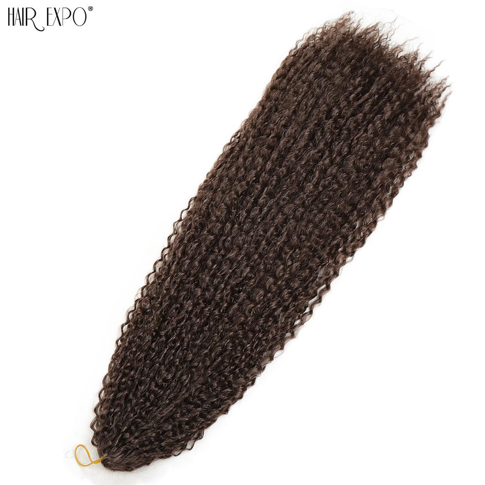 20"28"Afro Yaki Kinky Curly Crochet Braids Hair Synthetic Crochet Hair Extensions Soft Ombre Pink Purple Marley Hair For Braids
