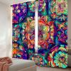 2 шт. Цветочные светонепроницаемые шторы Богемная красочная тема Приватные портьеры Художественный декор Спальня Квартира Гостиная Затемняющие окна
