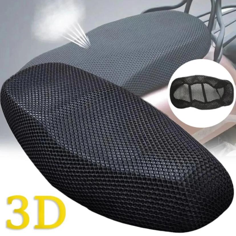 3D Сетчатый Чехол для Мотоциклетного Сиденья Универсальный Дышащий Подушка для Сиденья Скутера С Противоскользящей Сеткой Летний Прохладный Дизайн Защита от УФ-излучения
