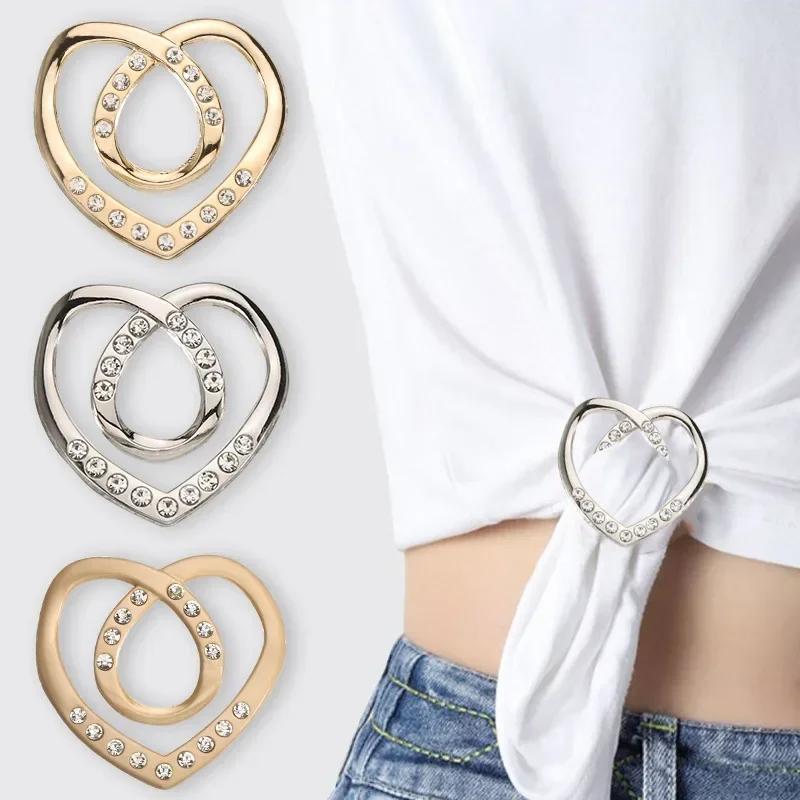 Новая мода угловой подол талии завязанные броши кристалл жемчуг металлический хиджаб шарф кольцо пуговица рубашка футболка фиксированная пряжка аксессуары