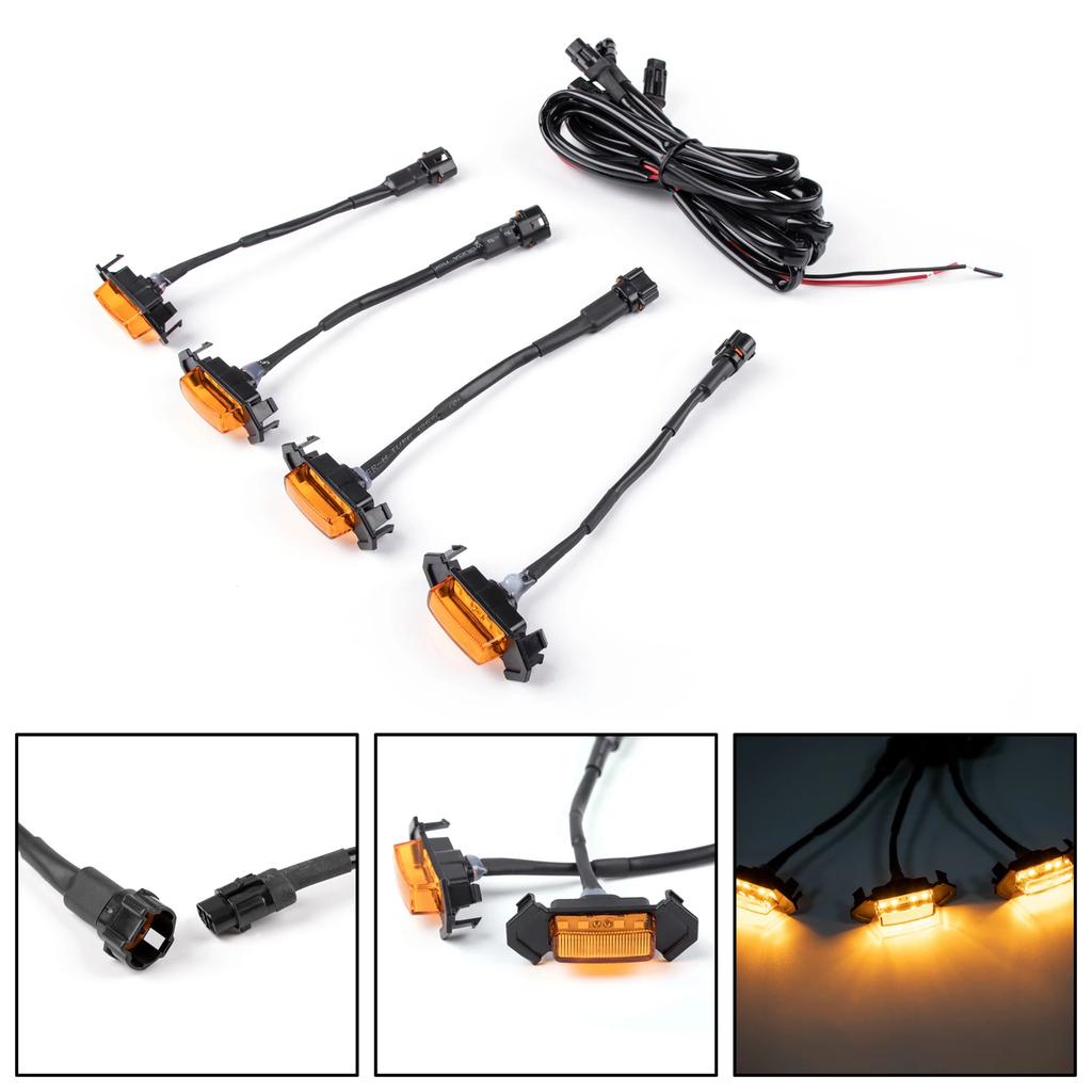 Для Toyota Tacoma 2015- 2020 Автомобильный светодиодный стробоскоп на решетку, Предупреждающий дневной ходовой огонь, Сетка DRL, Белый, Янтарный, 4 шт.