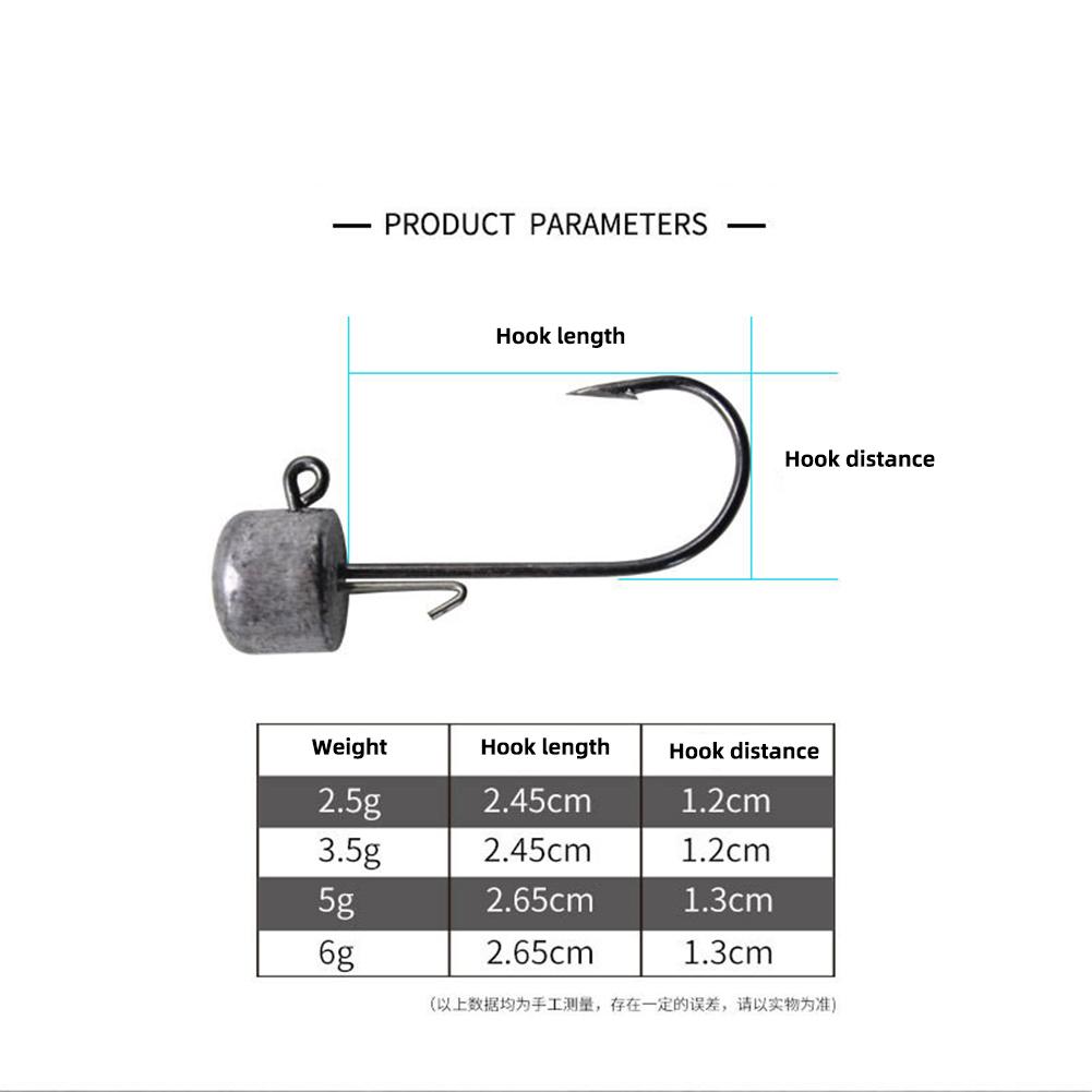 Fishing Hook 2.5g/3.5g/5g/6g Hook Hard Bait Jigging Head Barbed Hooks